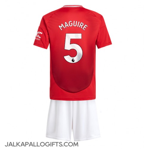 Manchester United Harry Maguire #5 Koti Peliasu Lasten 2024-25 Lyhythihainen (+ Lyhyet housut)